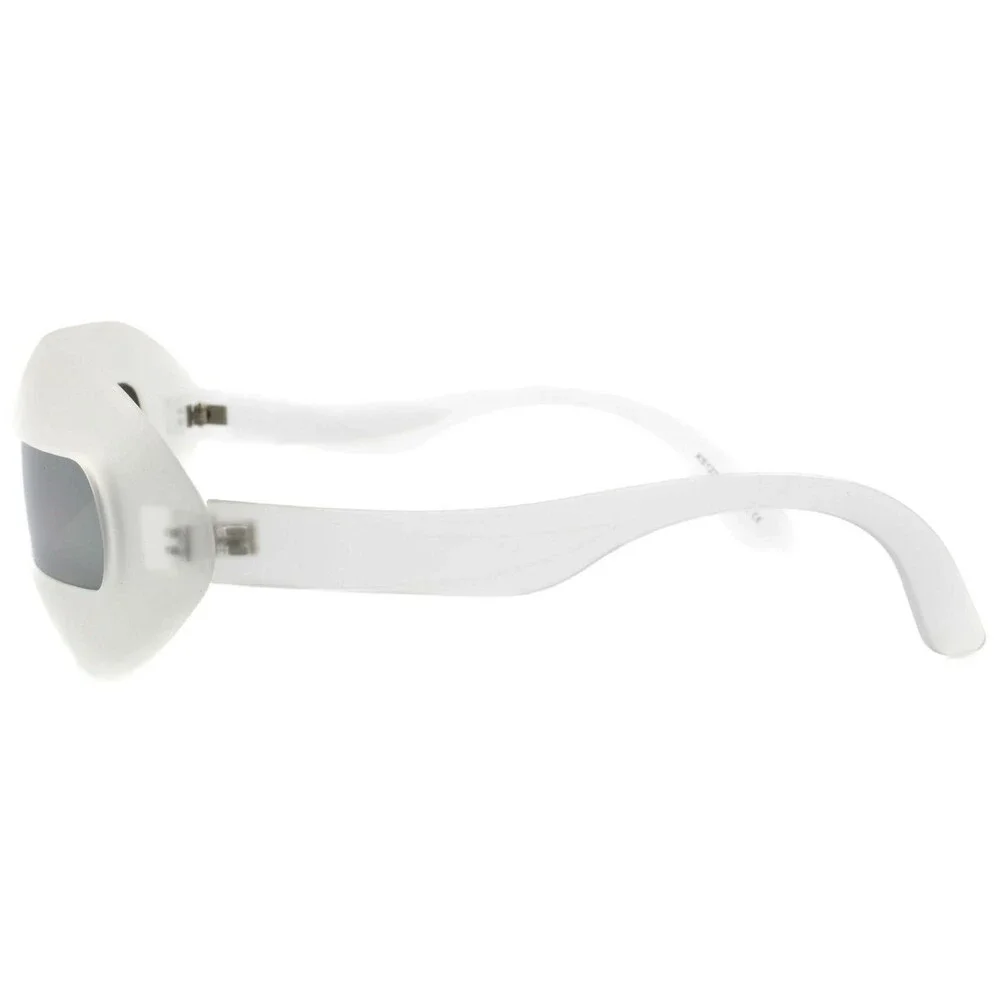 Costume Party Space Robot Fun Silver Mirrored Lens Futuristic Shield Sun Glasses